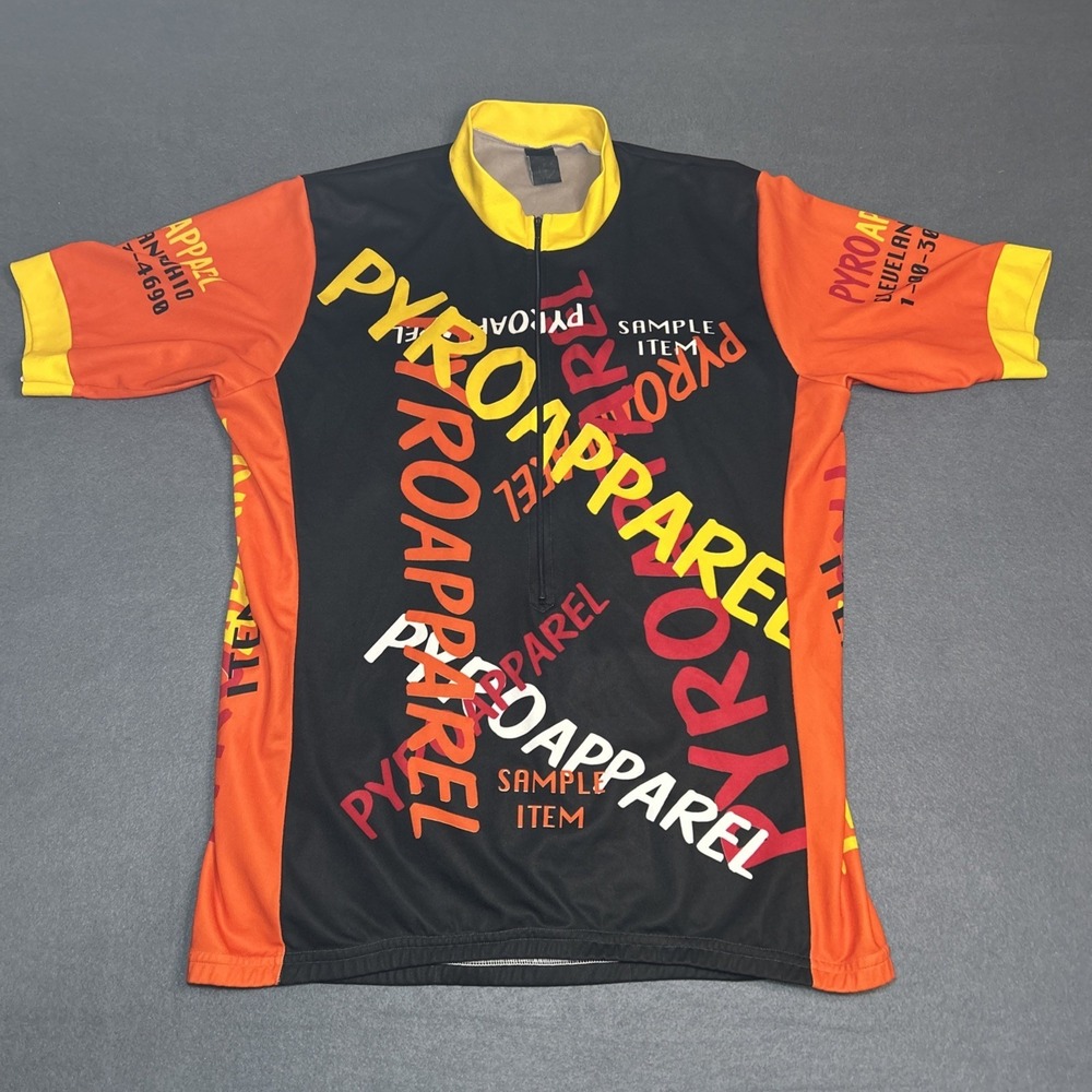PyroApparel Sample Cycling Jersey Men's Large‎ Blue 1/2 Zip Cleveland Ohio